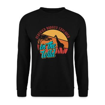 Safari Wildlife Certified Explorer In The Wild - Unisex Sweatshirt - black - Front - Alina (178cm) & Michal (187cm)