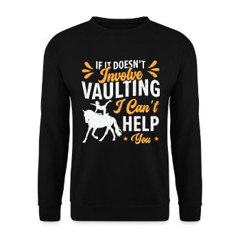 Pferdesport Voltigieren Reiten Akrobatik - Unisex Pullover - Schwarz - Vorne - Alina (178cm) & Michal (187cm)