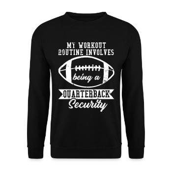 Football Quarterbacks Security Workout Routine - Unisex Sweatshirt - black - Front - Alina (178cm) & Michal (187cm)