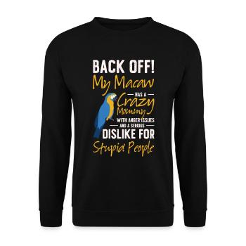 Macaw Parrot Mom Pet Tropical Zoo Animal Bird - Unisex Sweatshirt - black - Front - Alina (178cm) & Michal (187cm)