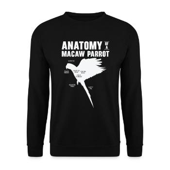 Macaw Anatomy Birdwatching Parrot Bird Lover - Unisex Sweatshirt - black - Front - Alina (178cm) & Michal (187cm)