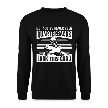 Football Quarterbacks Security Funny Good Looking - Unisex Sweatshirt - black - Front - Alina (178cm) & Michal (187cm)