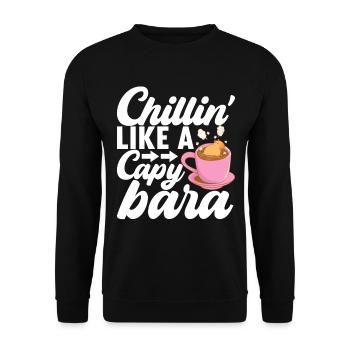 Capybara Wasserschwein - Sweat-shirt Unisexe - noir - Devant - Alina (178cm) & Michal (187cm)