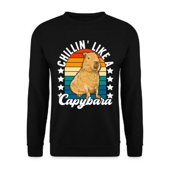Capybara Wasserschwein - Sweat-shirt Unisexe - noir - Devant - Alina (178cm) & Michal (187cm)