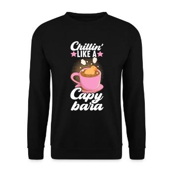 Capybara Wasserschwein - Sweat-shirt Unisexe - noir - Devant - Alina (178cm) & Michal (187cm)