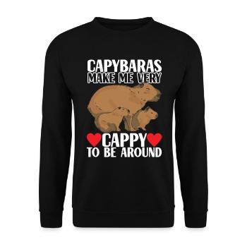 Capybara Wasserschwein - Sweat-shirt Unisexe - noir - Devant - Alina (178cm) & Michal (187cm)