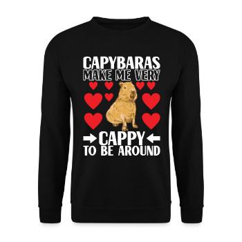 Capybara Wasserschwein - Sweat-shirt Unisexe - noir - Devant - Alina (178cm) & Michal (187cm)