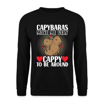 Capybara Wasserschwein - Sweat-shirt Unisexe - noir - Devant - Alina (178cm) & Michal (187cm)