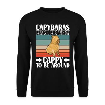 Capybara Wasserschwein - Sweat-shirt Unisexe - noir - Devant - Alina (178cm) & Michal (187cm)