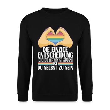 LGBTQ Gay Pride Schwul - Unisex Pullover - Schwarz - Vorne - Alina (178cm) & Michal (187cm)