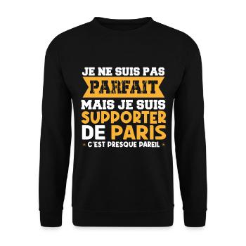 Paris supporter - Sweat-shirt Unisexe - noir - Devant - Alina (178cm) & Michal (187cm)