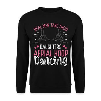 Dancer Real Men take their Aerial Hoop Dancing - Unisex Sweatshirt - black - Front - Alina (178cm) & Michal (187cm)