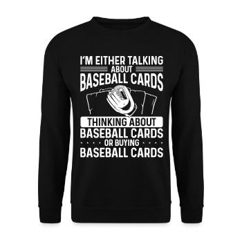 Collection de cartes de baseball Jeu de cartes Jeu de cartes Cartes de sport - Sweat-shirt Unisexe - noir - Devant - Alina (178cm) & Michal (187cm)