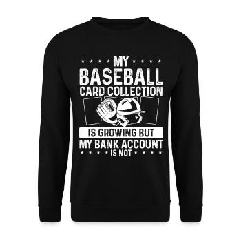 Baseball Card is growing Baseball Card Collector - Unisex Pullover - Schwarz - Vorne - Alina (178cm) & Michal (187cm)