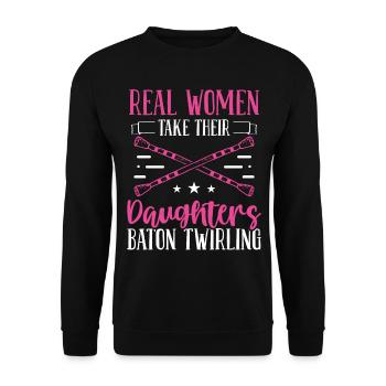 Baton Twirler Real Women prend son bâton Twirling - Sweat-shirt Unisexe - noir - Devant - Alina (178cm) & Michal (187cm)
