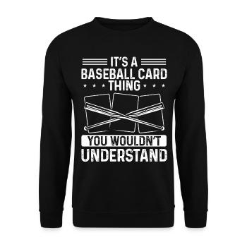 Baseball Card Collector Sports Cards Card Deck - Unisex Sweatshirt - black - Front - Alina (178cm) & Michal (187cm)