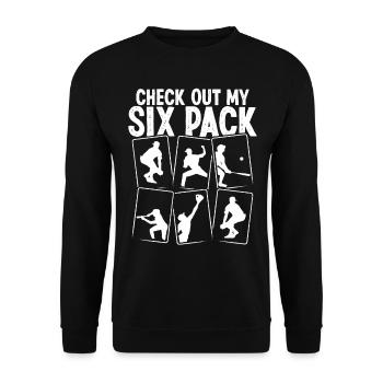 Cartes de sport Découvrez mon collecteur de cartes Six Pack - Sweat-shirt Unisexe - noir - Devant - Alina (178cm) & Michal (187cm)
