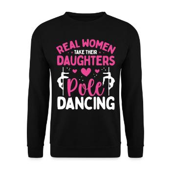 Pole Dance Real Women take their Pole Dancing - Unisex Pullover - Schwarz - Vorne - Alina (178cm) & Michal (187cm)