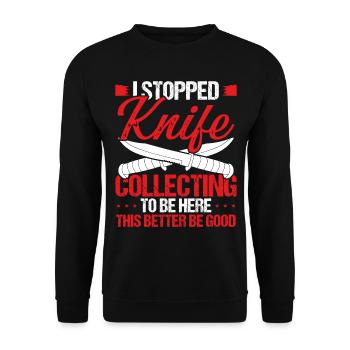 Knife Collector Knifemaker Bladesmithing Knife - Unisex Pullover - Schwarz - Vorne - Alina (178cm) & Michal (187cm)
