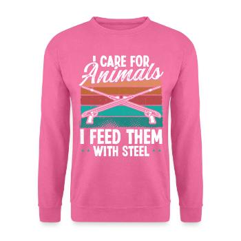 Freediving Apnoe Hunter Spearfisher Spear Fins - Unisex Pullover - Pink - Vorne
