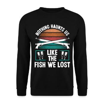 Spearfisher Fish we lost Apnea Diver Freediving - Unisex Sweatshirt - black - Front - Alina (178cm) & Michal (187cm)