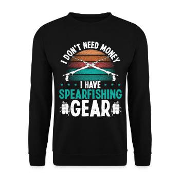 Spearfisher Gear Vintage Freediving Apnea Diver - Unisex Sweatshirt - black - Front - Alina (178cm) & Michal (187cm)
