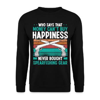 Spearo Spearfisher Gear Freediving Apnea Diver - Unisex Sweatshirt - black - Front - Alina (178cm) & Michal (187cm)