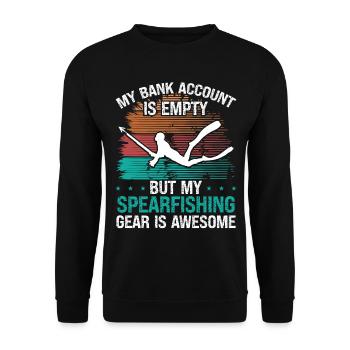 Funny Spearfisher Freediving Apnea Diver Spear - Unisex Sweatshirt - black - Front - Alina (178cm) & Michal (187cm)