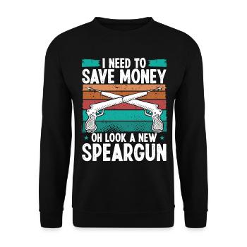 Spearfisher Need Money Freediving Apnea Diver - Unisex Sweatshirt - black - Front - Alina (178cm) & Michal (187cm)