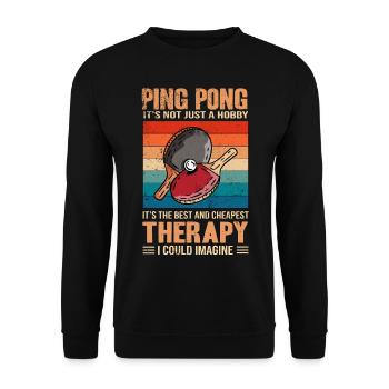 Ping Pong - La meilleure et la moins chère thérapie rétro - Sweat-shirt Unisexe - noir - Devant - Alina (178cm) & Michal (187cm)