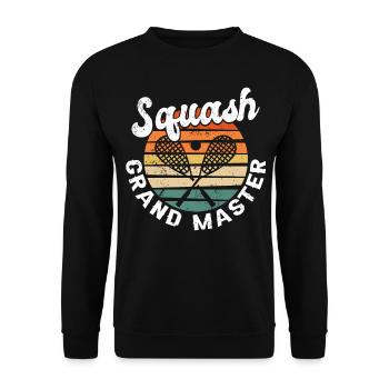Cool Retro Crossing Rackets Squash Grand Master - Unisex Sweatshirt - black - Front - Alina (178cm) & Michal (187cm)