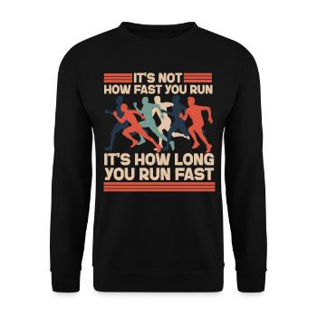 Running Runner Half Marathon It's - Unisex Pullover - Schwarz - Vorne - Alina (178cm) & Michal (187cm)