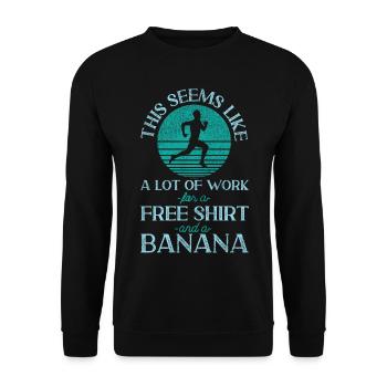 Running Runner Half Marathon Retro - Unisex Pullover - Schwarz - Vorne - Alina (178cm) & Michal (187cm)