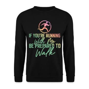 Running Runner Half Marathon Slow - Unisex Sweatshirt - black - Front - Alina (178cm) & Michal (187cm)