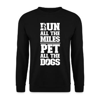Running Runner Demi-Marathon Chien - Sweat-shirt Unisexe - noir - Devant - Alina (178cm) & Michal (187cm)