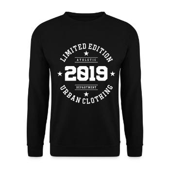 Vintage Anniversaire Anniversaire Rétro 2019 Limité - Sweat-shirt Unisexe - noir - Devant - Alina (178cm) & Michal (187cm)