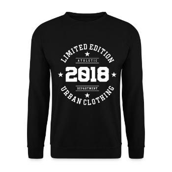 Vintage Anniversaire Anniversaire Rétro 2018 Limité - Sweat-shirt Unisexe - noir - Devant - Alina (178cm) & Michal (187cm)