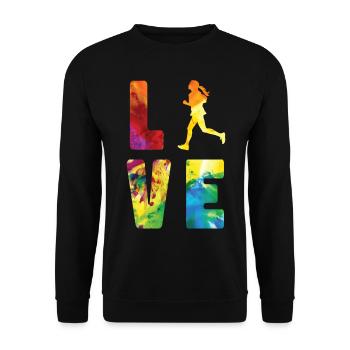 Running Runner Half Marathon - Unisex Sweatshirt - black - Front - Alina (178cm) & Michal (187cm)