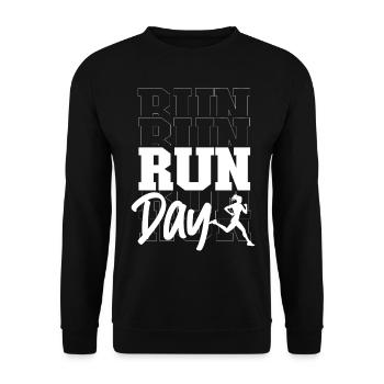 Running Runner Half Marathon - Unisex Sweatshirt - black - Front - Alina (178cm) & Michal (187cm)
