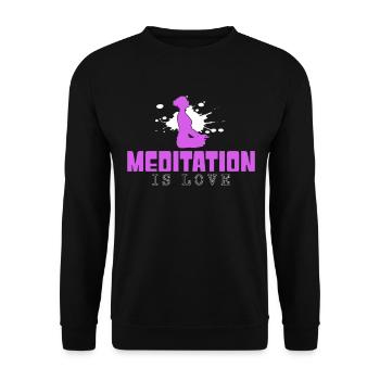 Méditation - Sweat-shirt Unisexe - noir - Devant - Alina (178cm) & Michal (187cm)