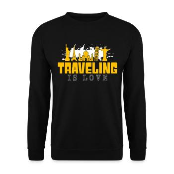 Travel - Unisex Sweatshirt - black - Front - Alina (178cm) & Michal (187cm)