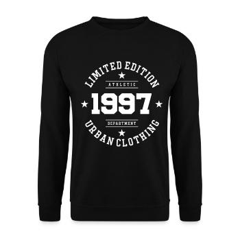 Vintage Anniversaire Anniversaire Rétro 1997 Limité - Sweat-shirt Unisexe - noir - Devant - Alina (178cm) & Michal (187cm)