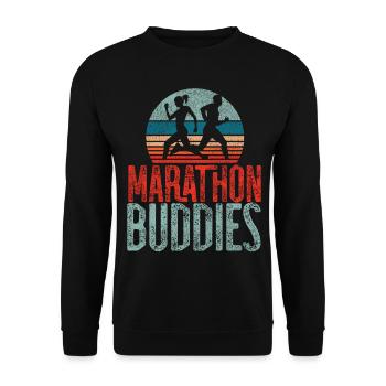 Running Runner Half Marathon - Unisex Pullover - Schwarz - Vorne - Alina (178cm) & Michal (187cm)