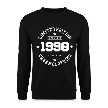Vintage Birthday Birthday Retro 1990 Limited - Unisex Sweatshirt - black - Front - Alina (178cm) & Michal (187cm)