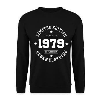 Vintage Geburtstag Geburtstag Retro 1979 Limited - Unisex Pullover - Schwarz - Vorne - Alina (178cm) & Michal (187cm)