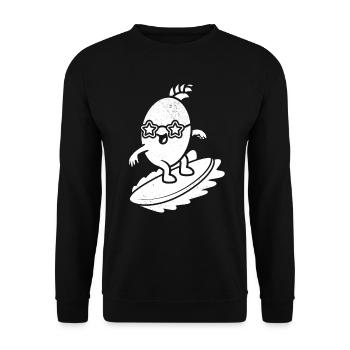 Surfer Wassersurfen Lustiges Surfen Ananas Surfer - Unisex Pullover - Schwarz - Vorne - Alina (178cm) & Michal (187cm)