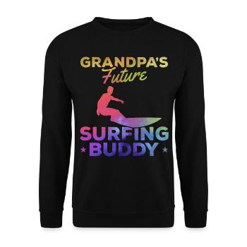 Surfing Baby Neugeborener Surfer Opas Zukunft - Unisex Pullover - Schwarz - Vorne - Alina (178cm) & Michal (187cm)