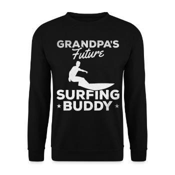 Grandpa's Future Surfer Surfer Surfer Baby - Unisex Pullover - Schwarz - Vorne - Alina (178cm) & Michal (187cm)