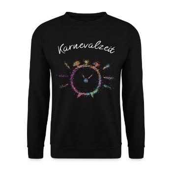 11.11 Kölner Karneval 5. Jahreszeit Karnevalzeit - Unisex Pullover - Schwarz - Vorne - Alina (178cm) & Michal (187cm)