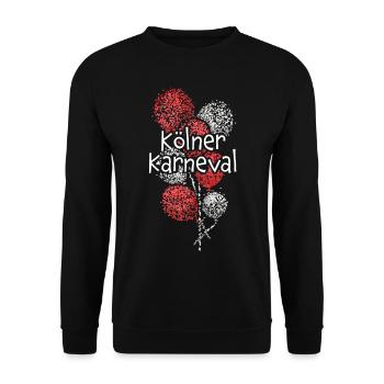 Kölner Karneval 5. Jahreszeit Konfetti Fasching - Unisex Pullover - Schwarz - Vorne - Alina (178cm) & Michal (187cm)